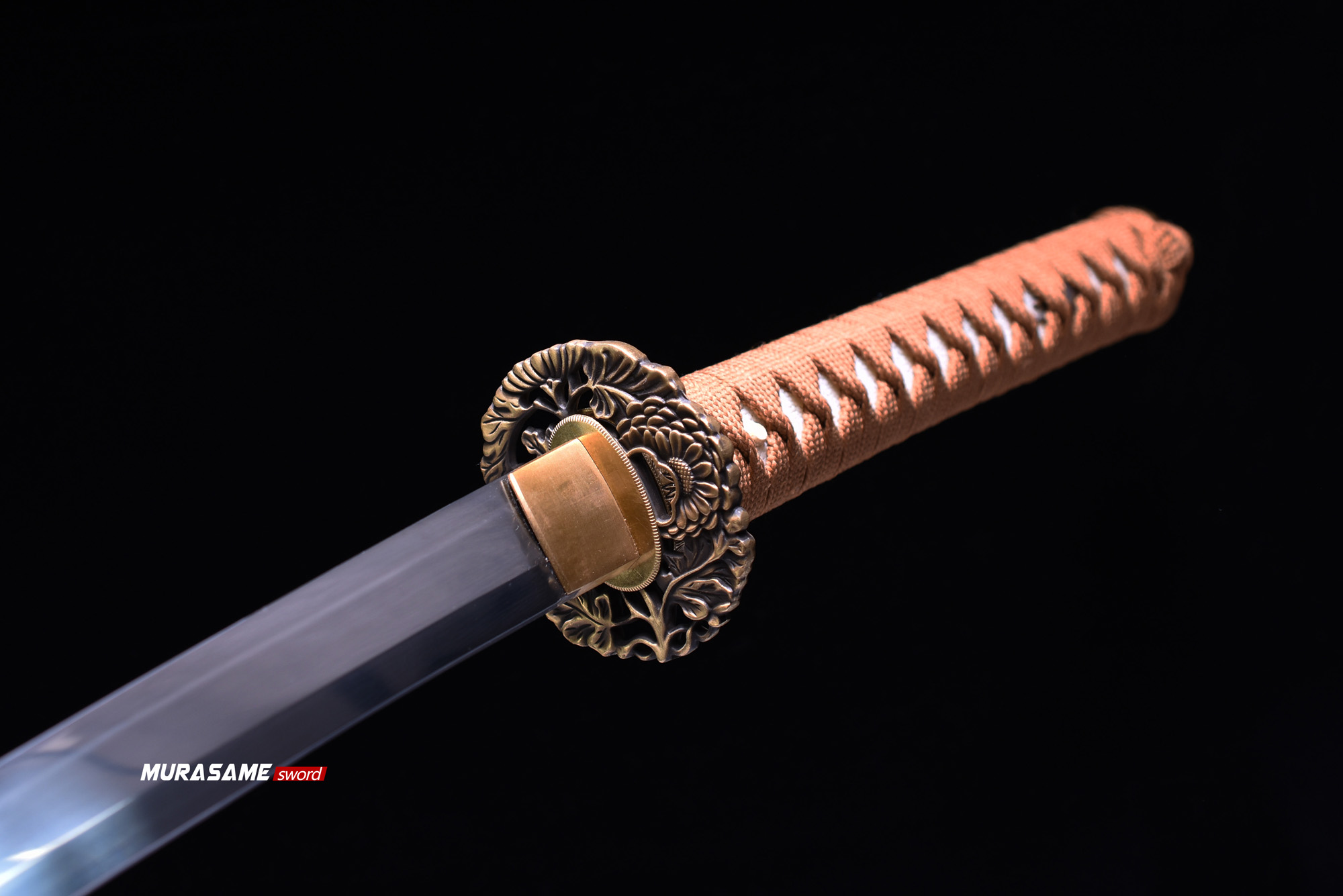 MURASAME Katana Sword T10 Steel Clay Tempered Straight Hamon Real